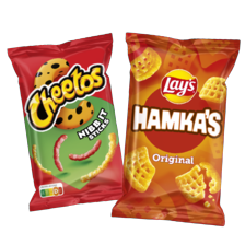 Lay's hamka's, mama mia, pomtips, ringlings of grills of Cheetos